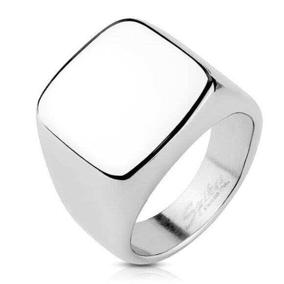 Square Signet Stainless Steel Ring‎ Size 11 - Picture 1 of 1